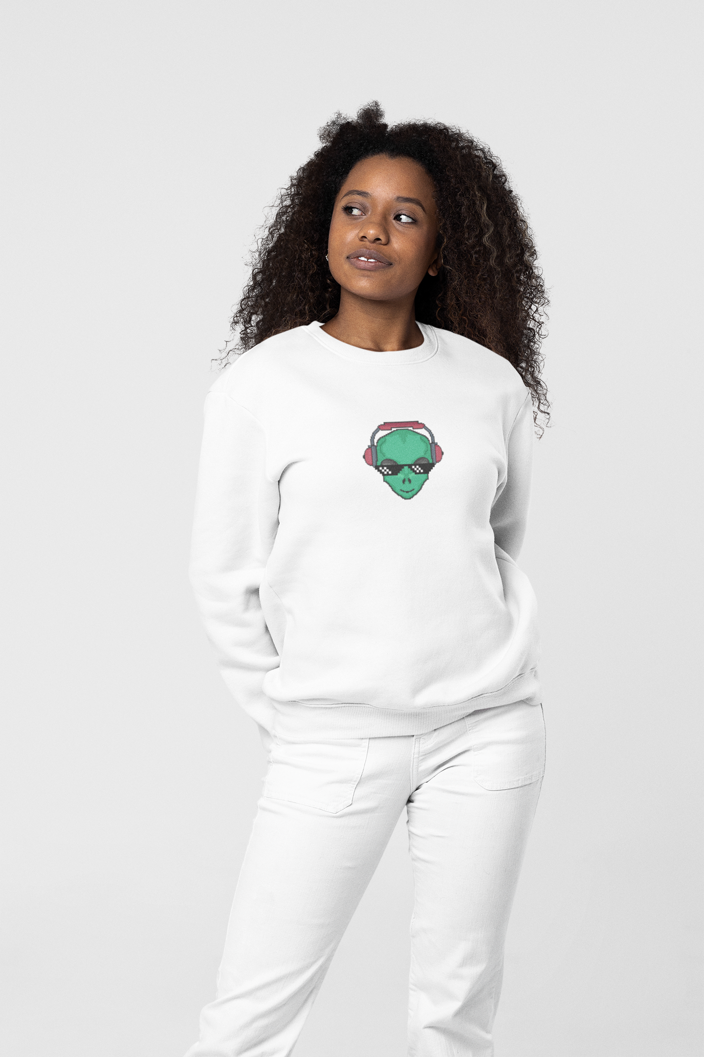 SWEATSHIRTS WHITE: ALIEN HEAD
