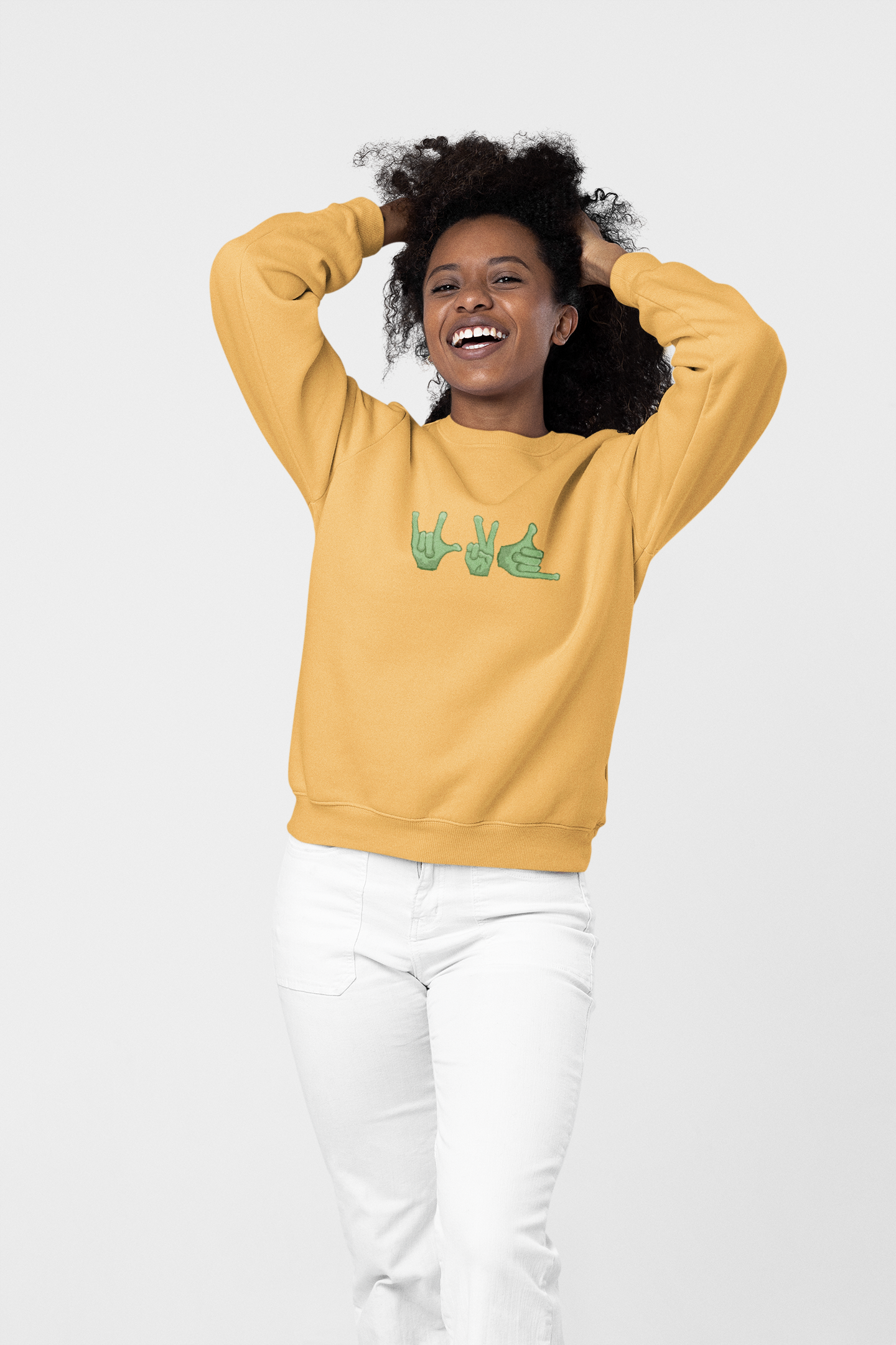 SWEATSHIRTS MUSTARD YELLOW: SIGNS