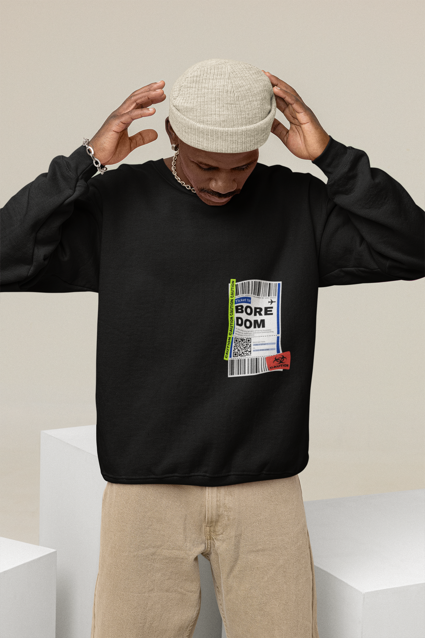 SWEATSHIRTS BLACK: BORE DOM