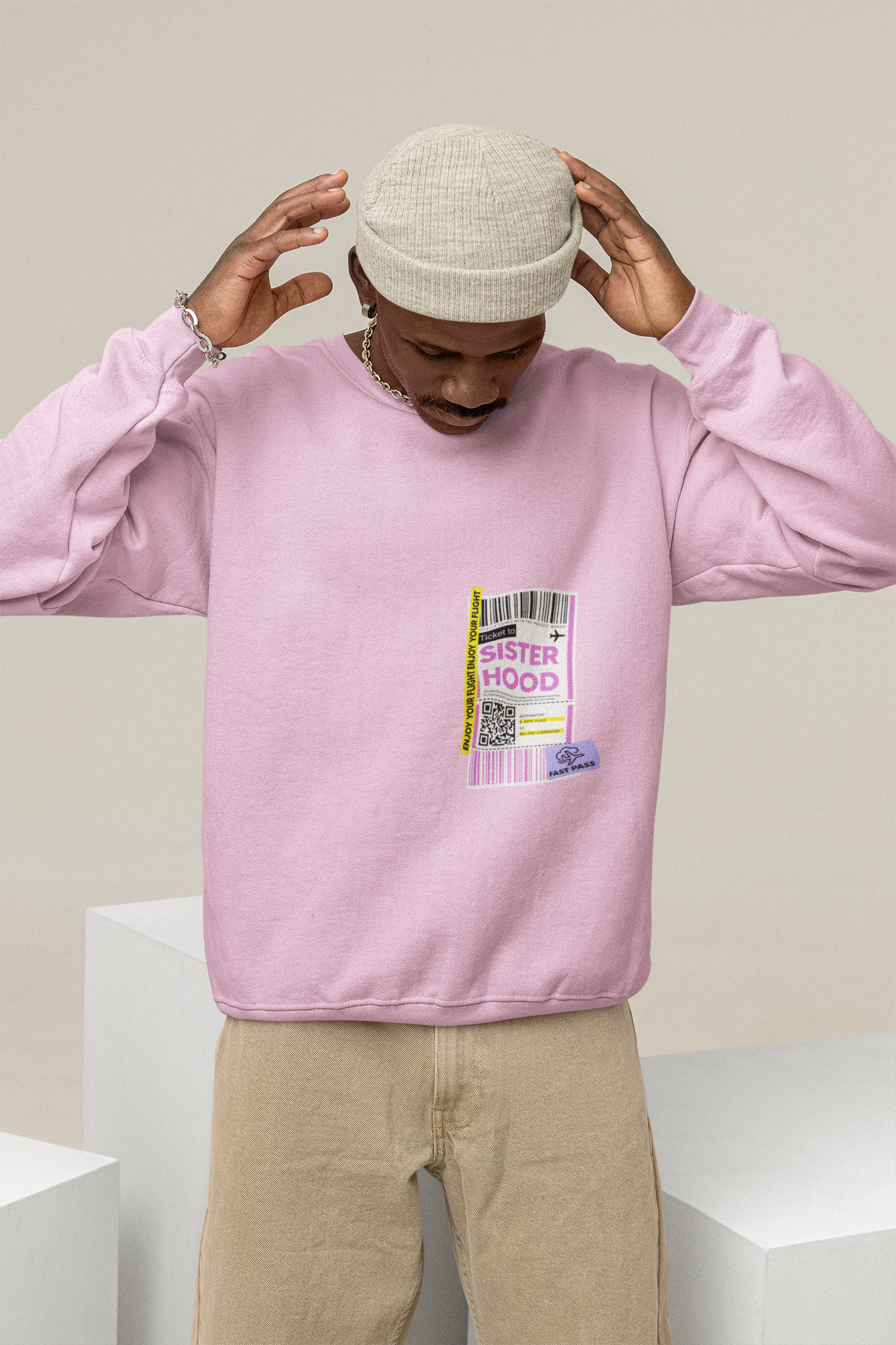SWEATSHIRTS PINK: SISTER HOOD