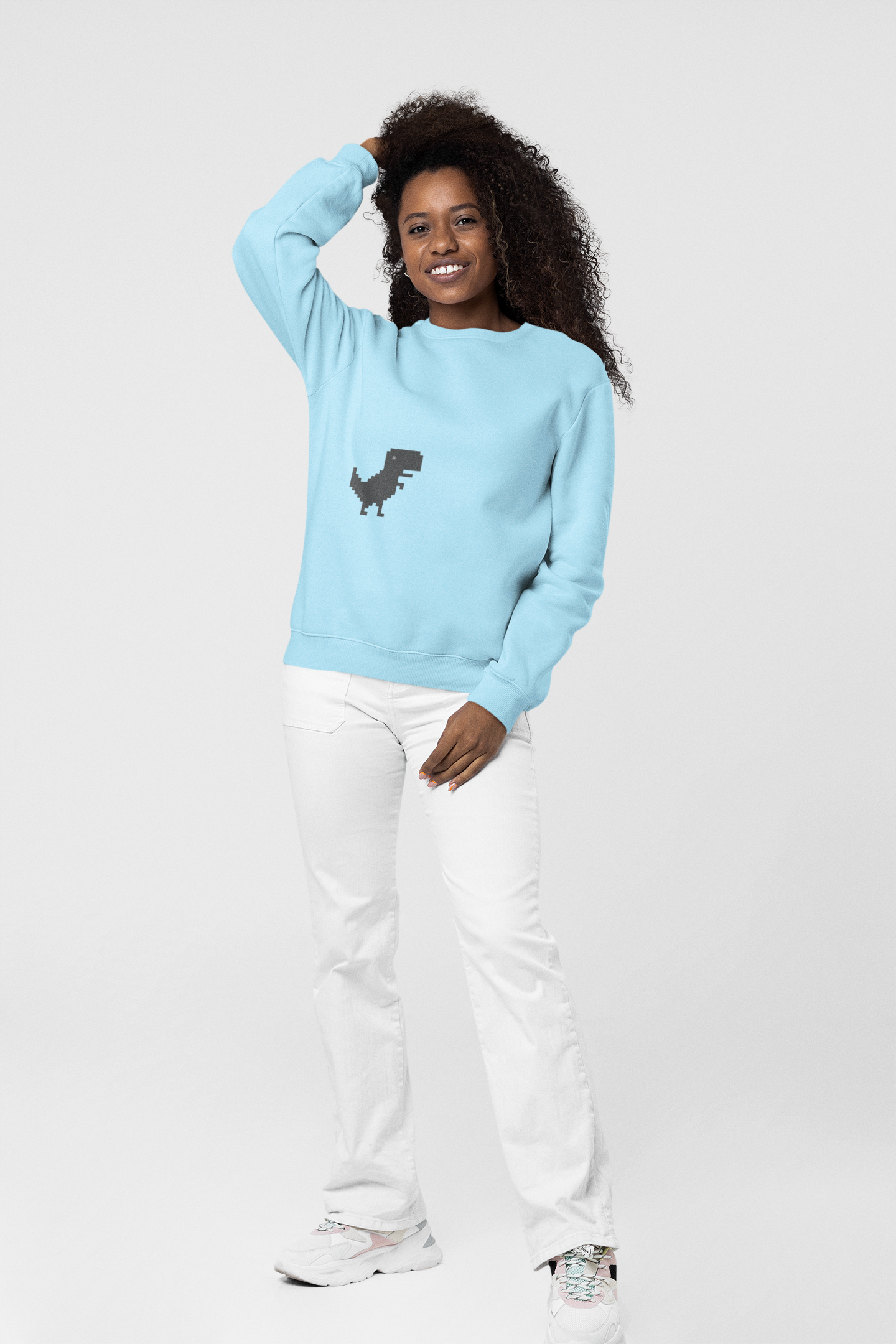 SWEATSHIRTS BABY BLUE: DINOSAUR
