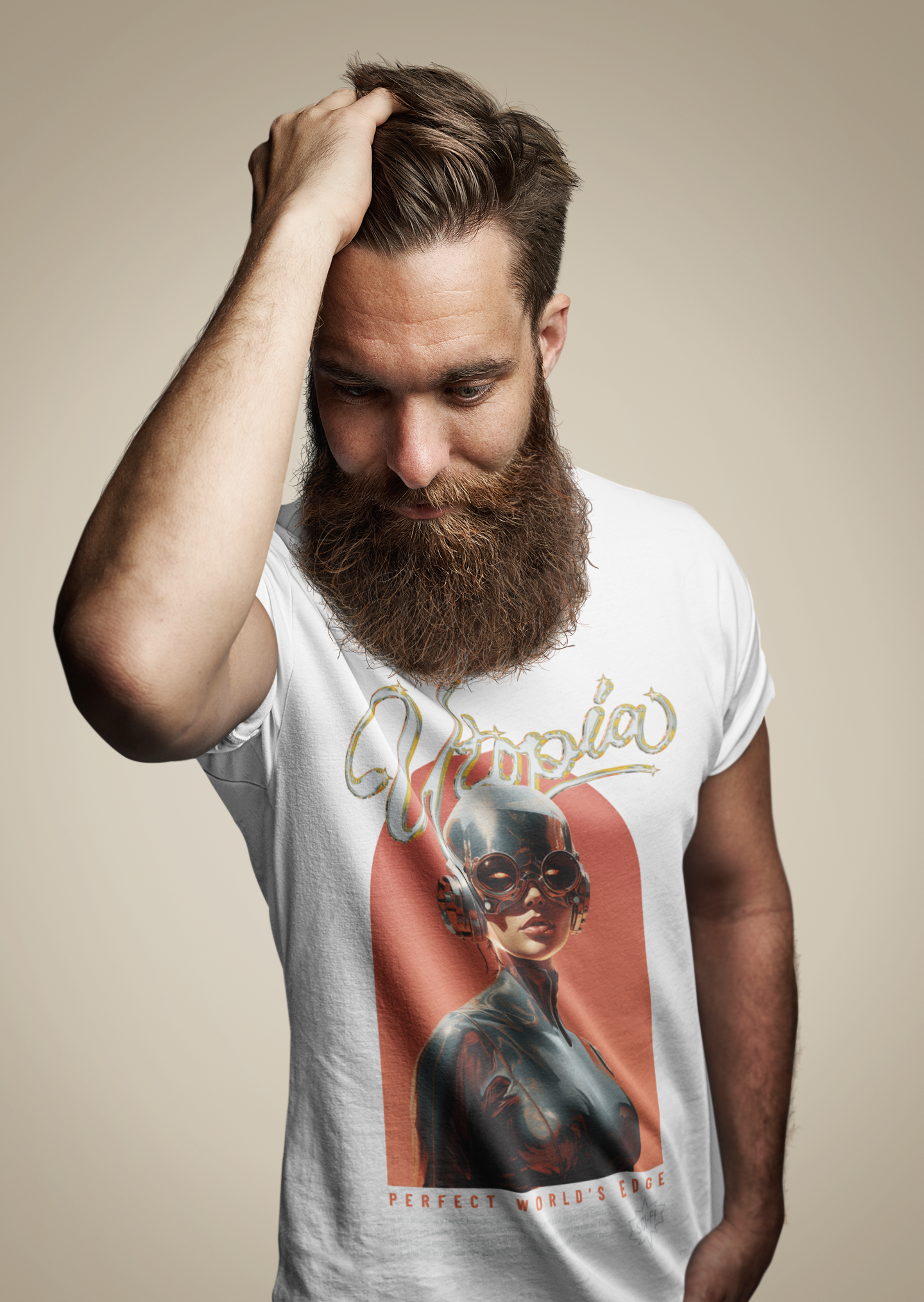MEN'S T-SHIRT WHITE: EUTOPIA