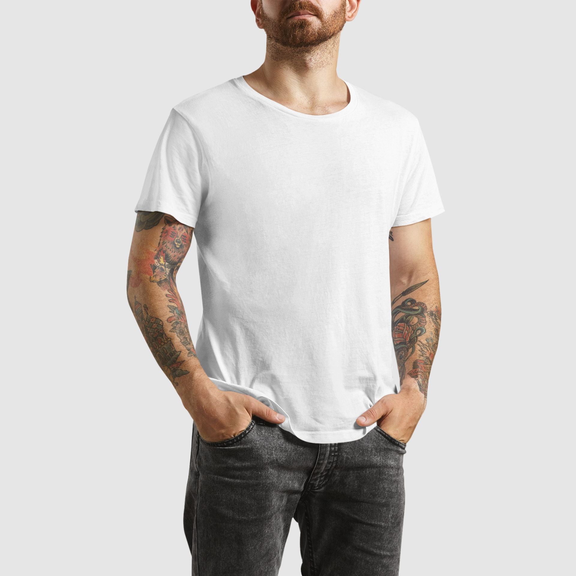 MEN'S T-SHIRT WHITE: SOLIDS