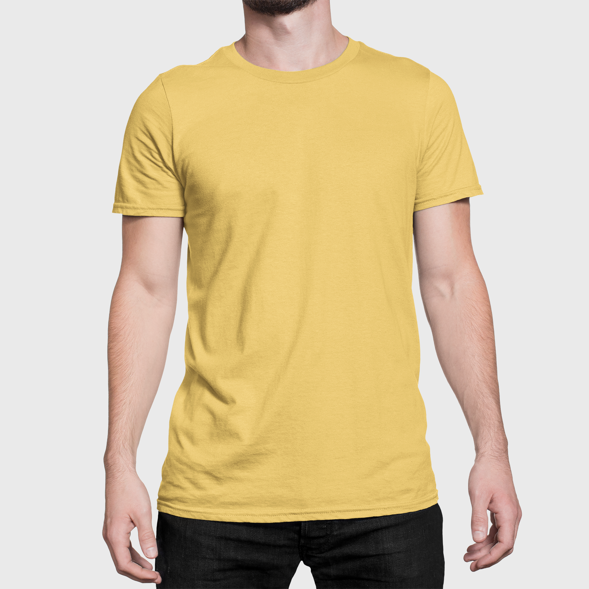 MEN'S T-SHIRT YELLOW : SOLIDS