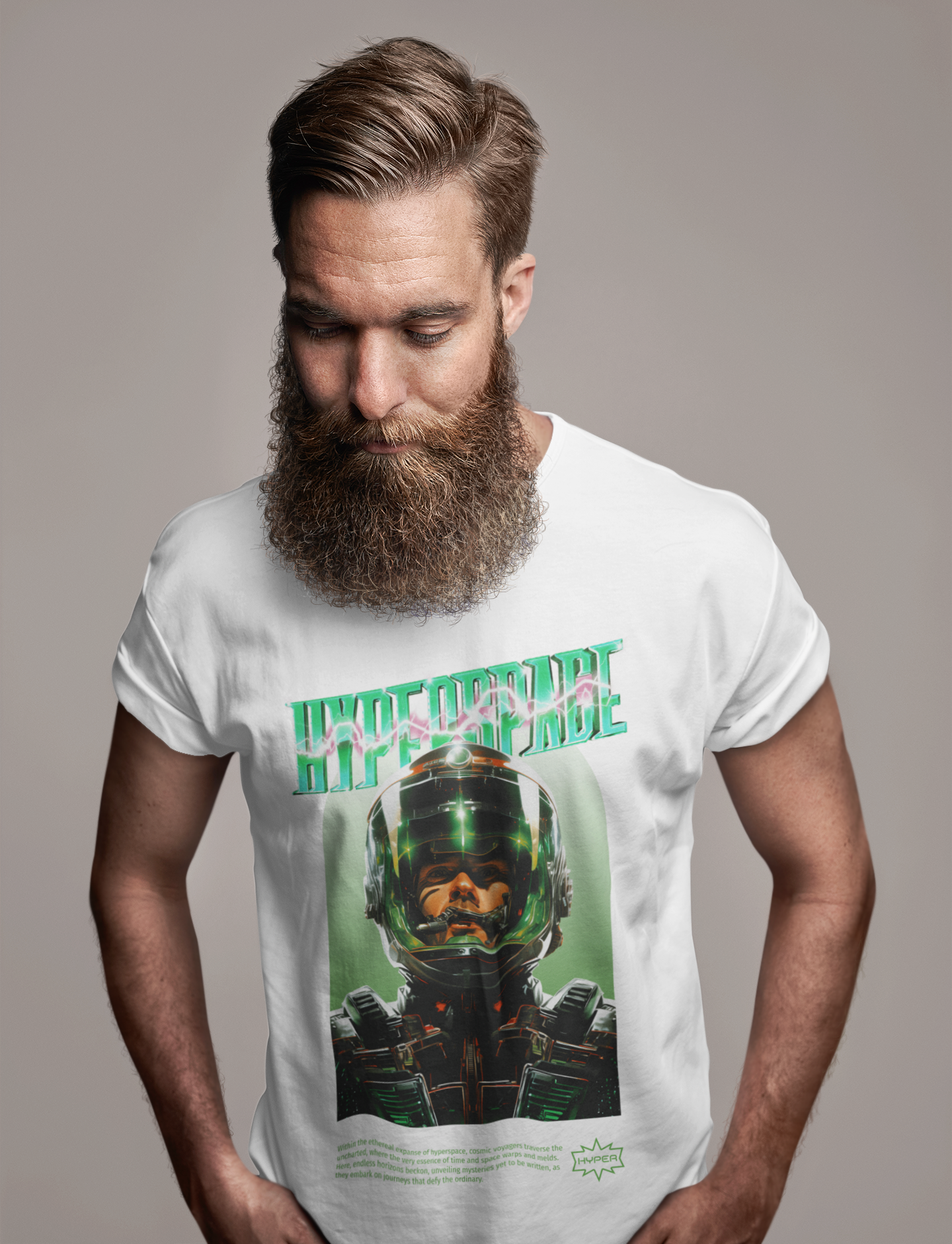 MEN'S T-SHIRT WHITE: HYPERSPACE