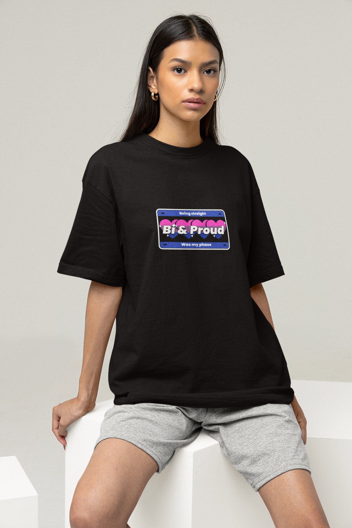 OVERSIZED TSHIRTS BLACK: BI & PROUD