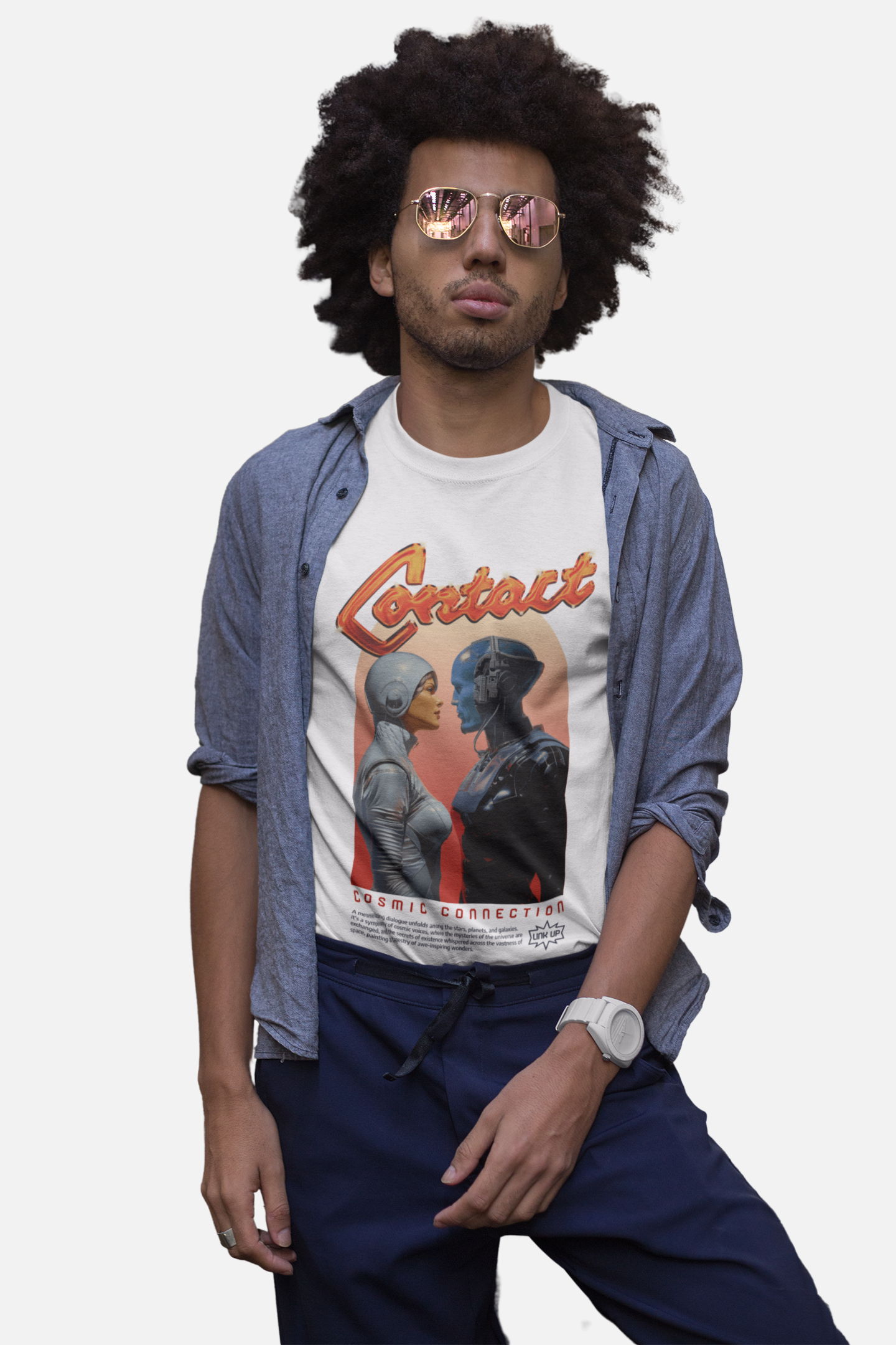 MEN'S T-SHIRT WHITE: CONTACT