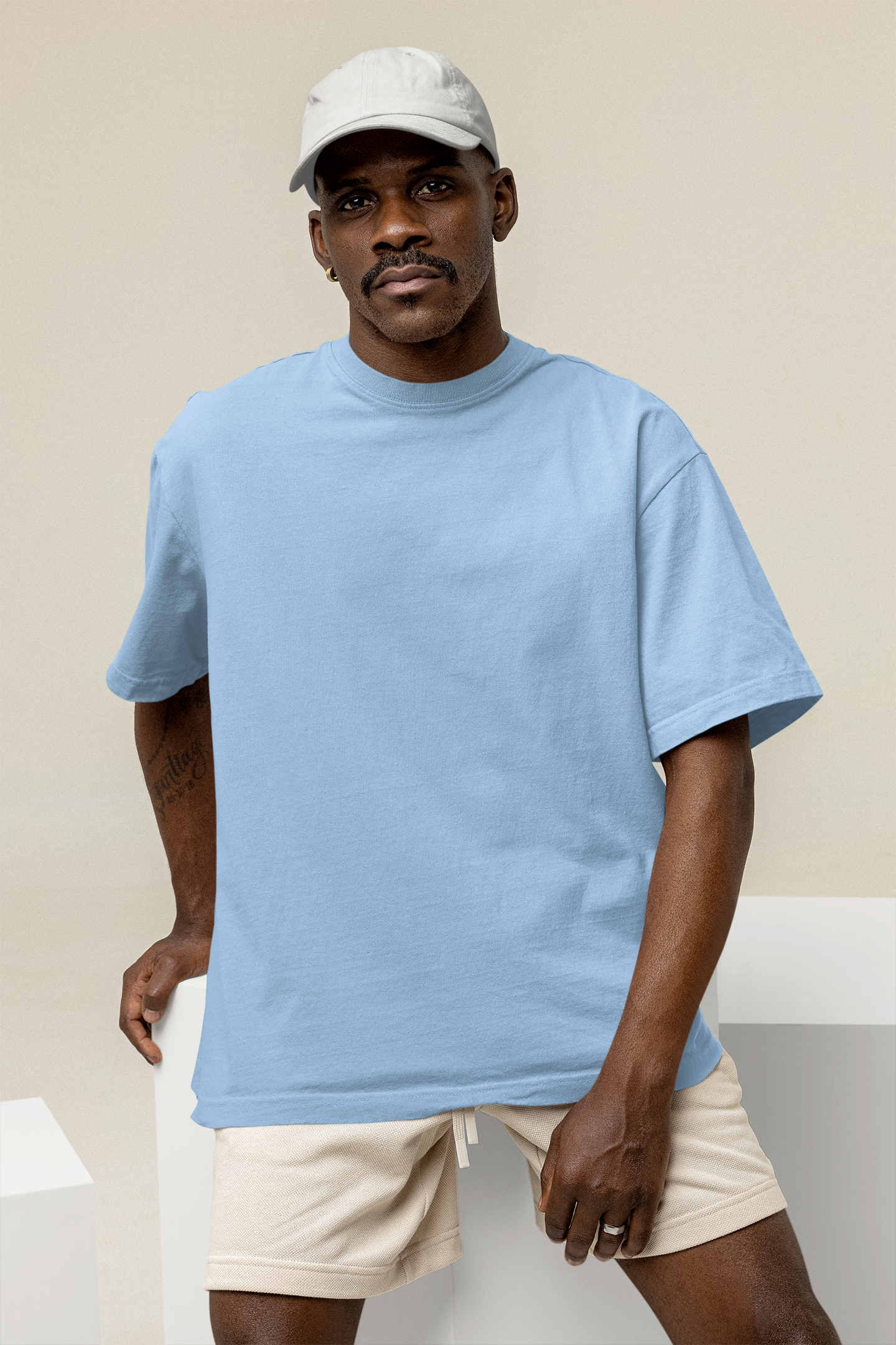 OVERSIZED TSHIRTS SKY BLUE: SOLIDS