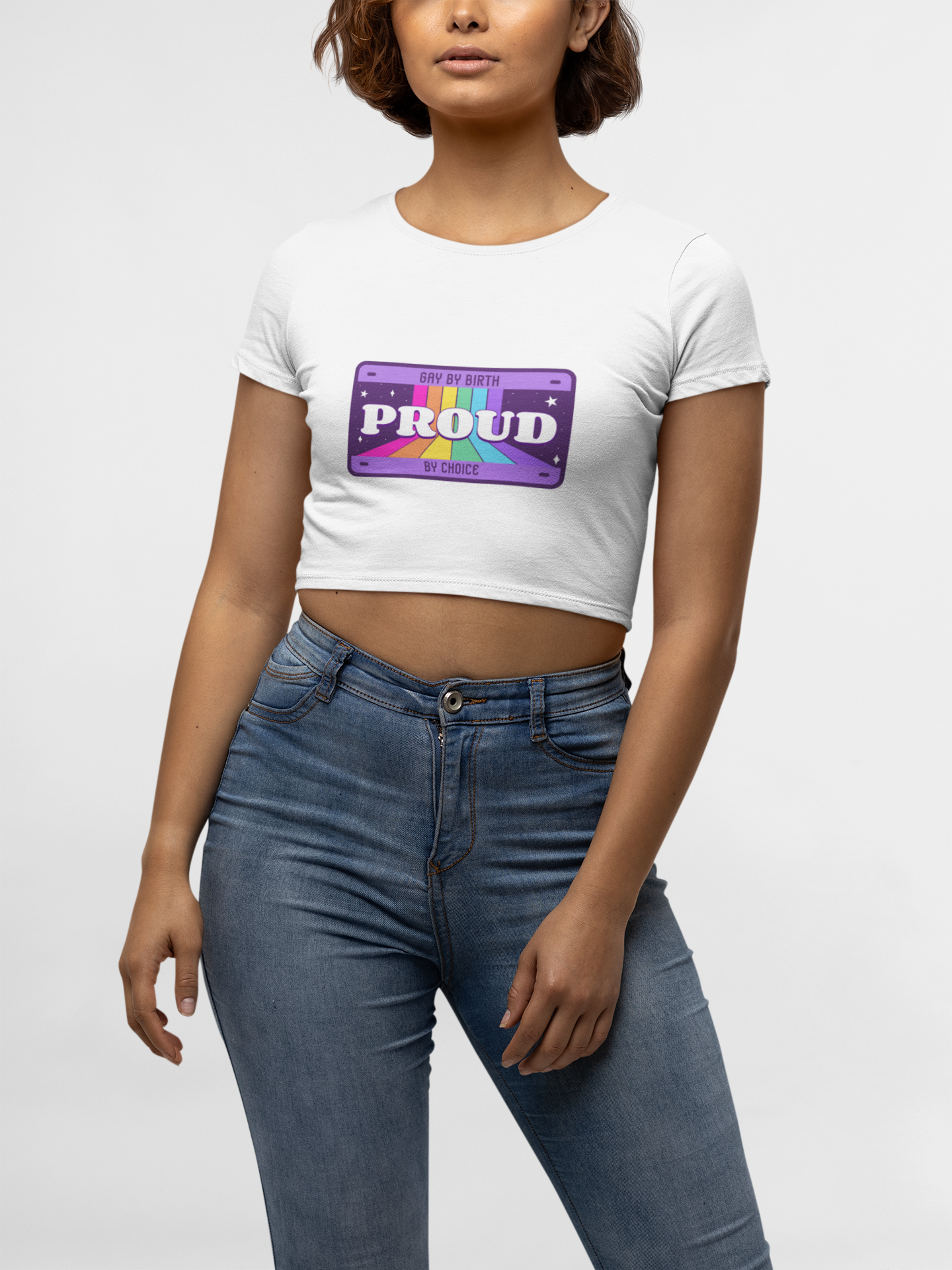 CROP TOP WHITE: PROUD