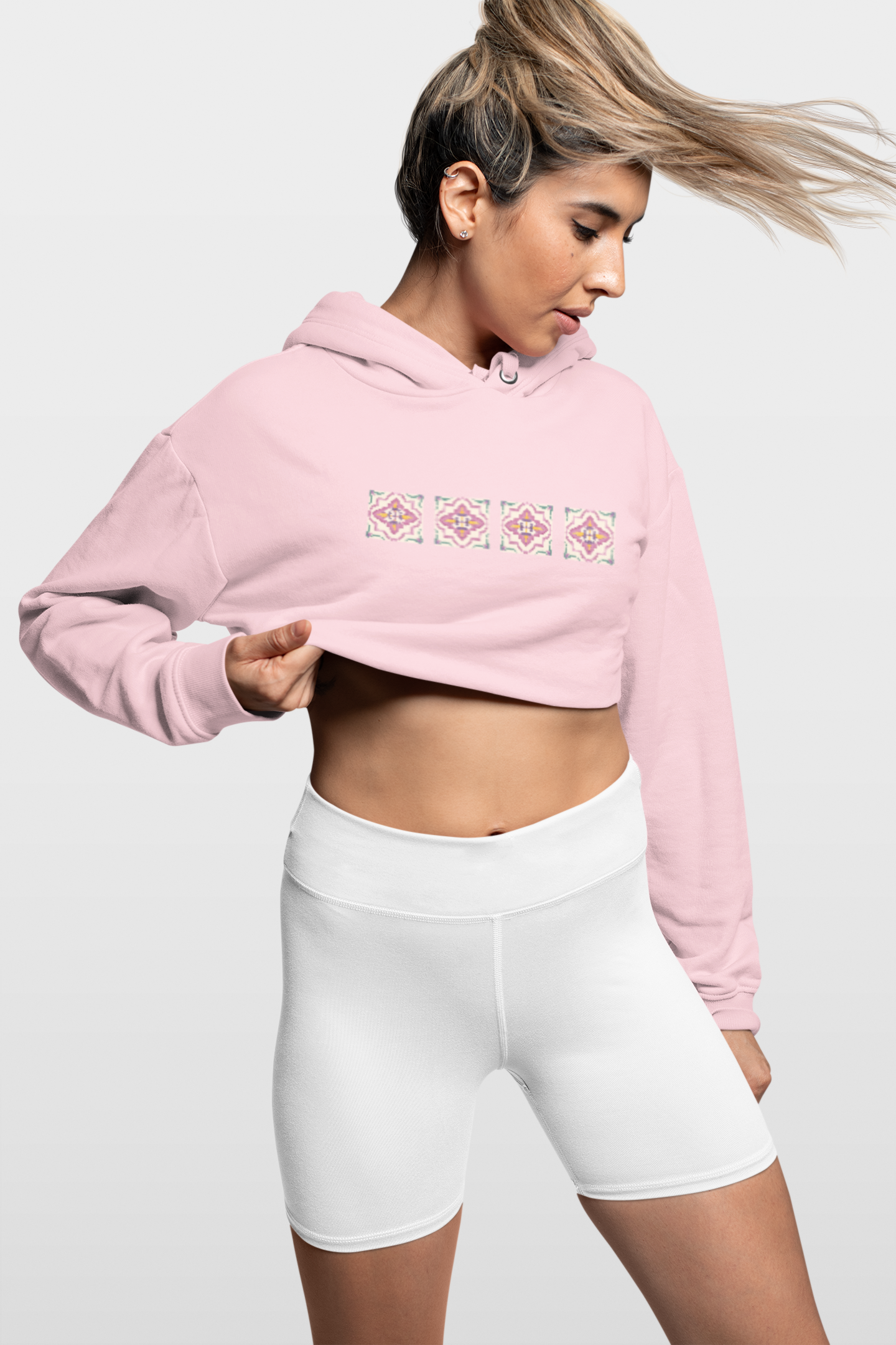 CROP HOODIES PINK x DESIGN