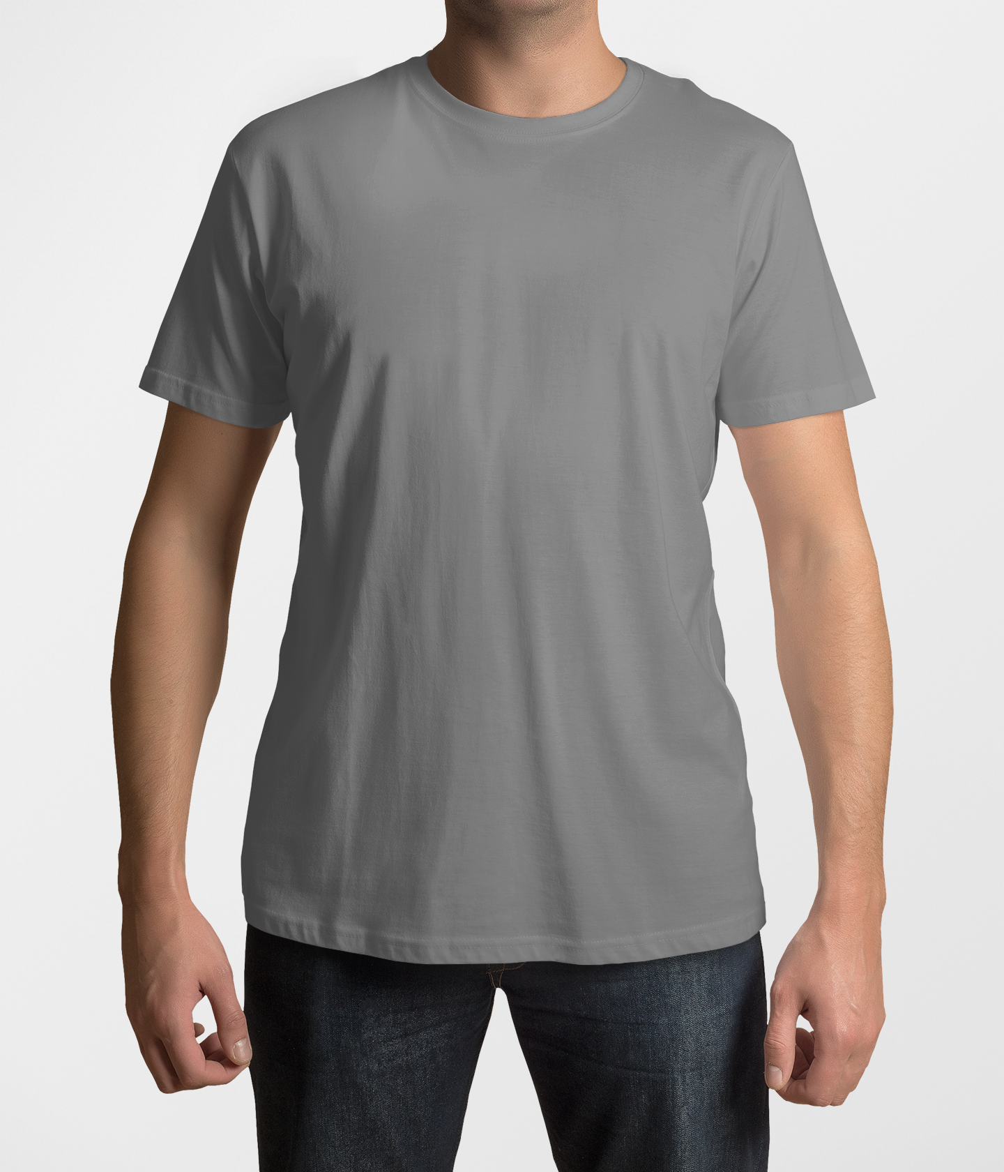 MEN'S T-SHIRT CHARCOAL MELANGE : SOLIDS