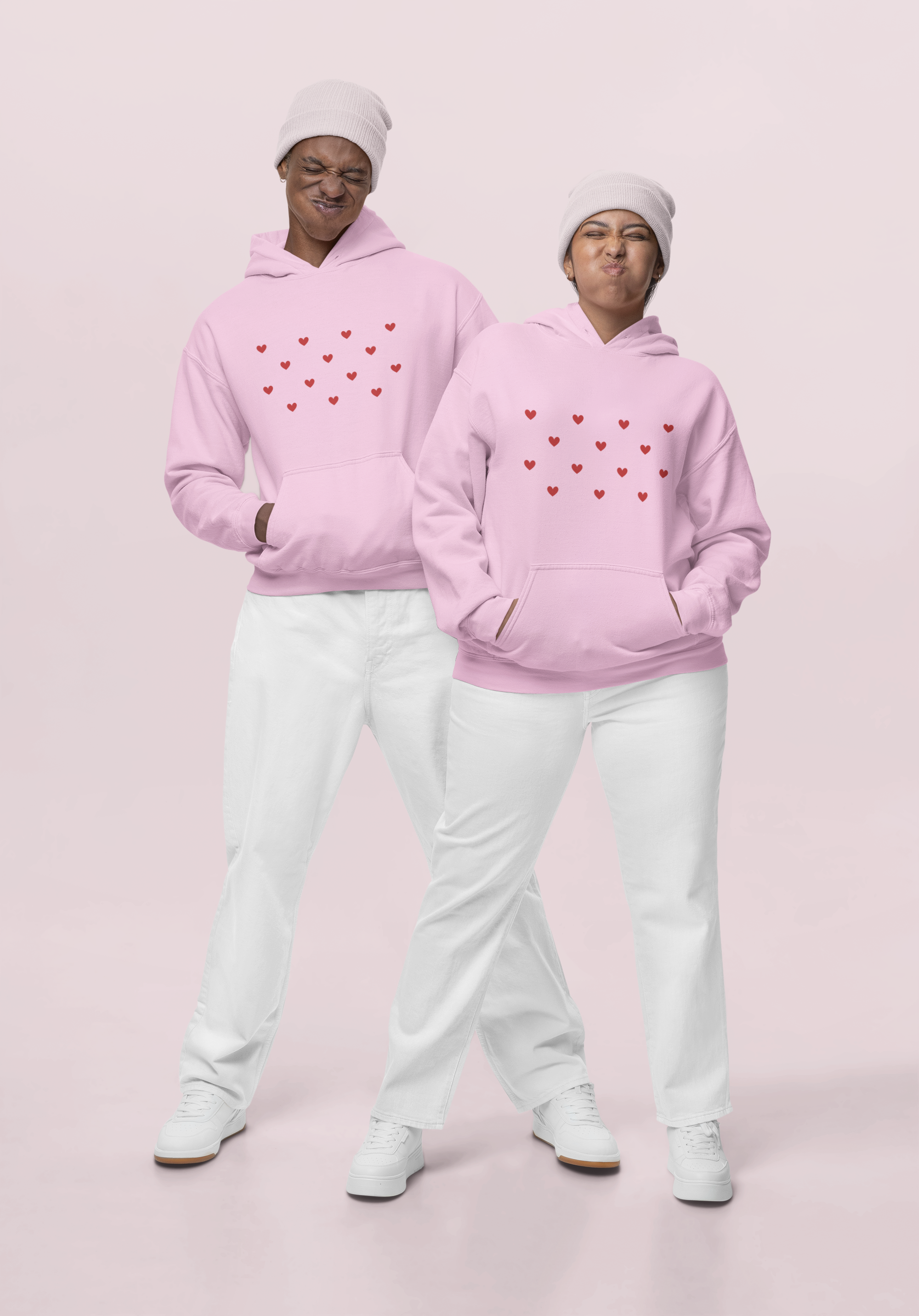 HOODIE PINK: LITTLE HEARTS