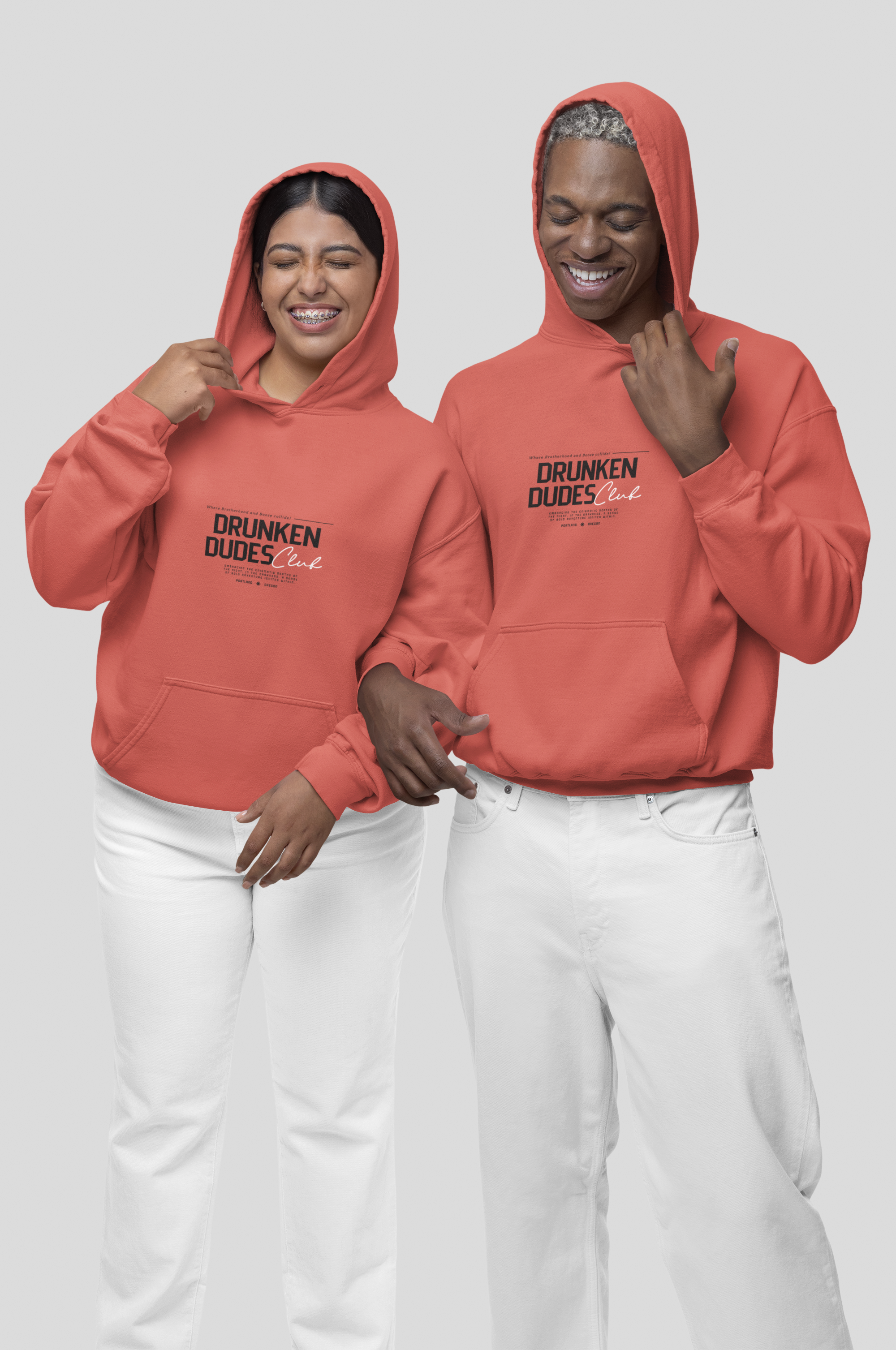 HOODIE CORAL: DRUKEN  DUDES