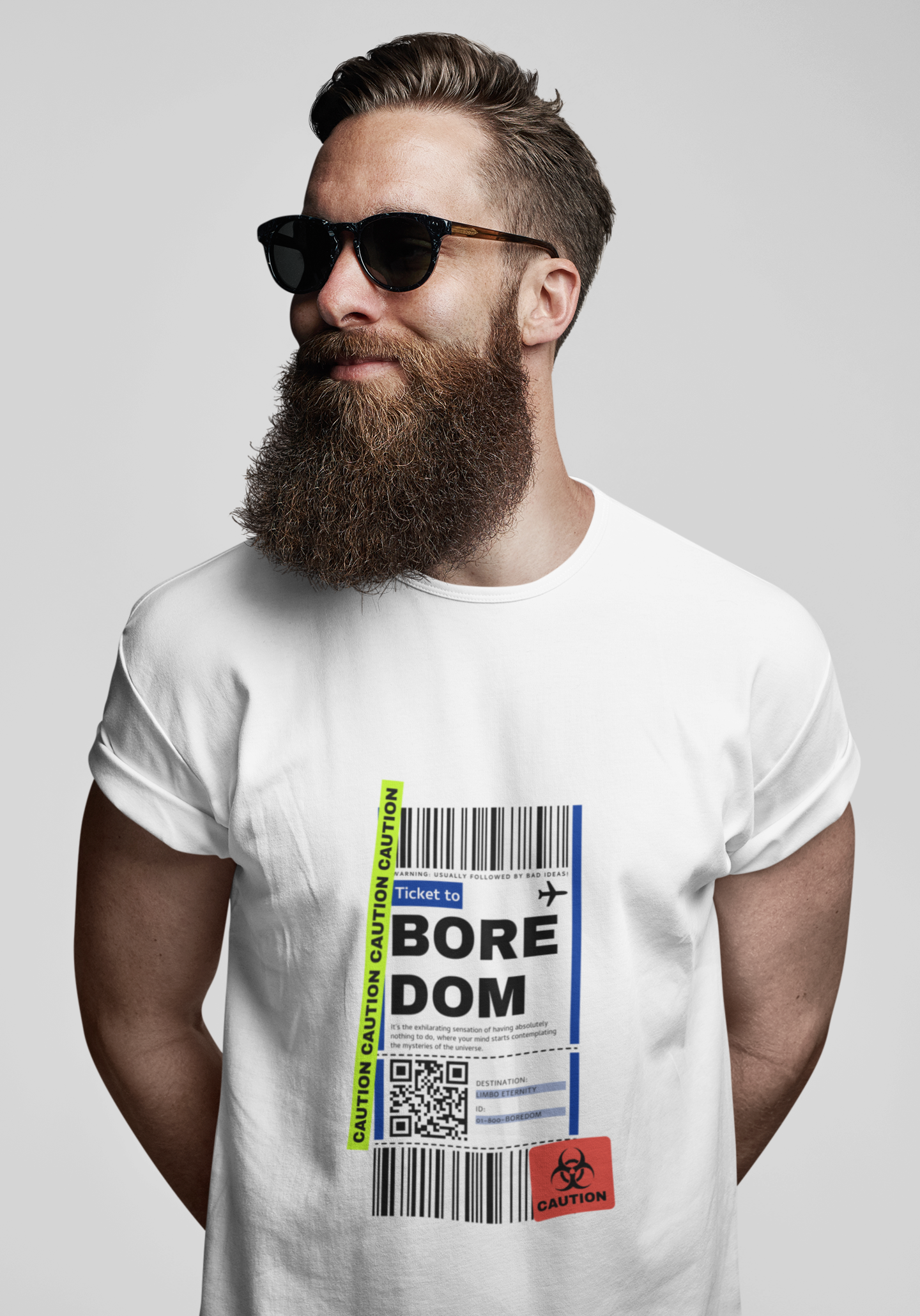 MEN'S T-SHIRT WHITE: BOREDOM