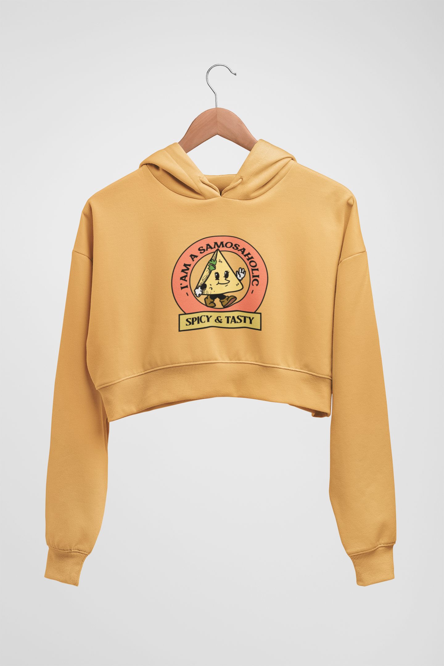 CROP HOODIES MUSTARD YELLOW x SPICY AND TASTY