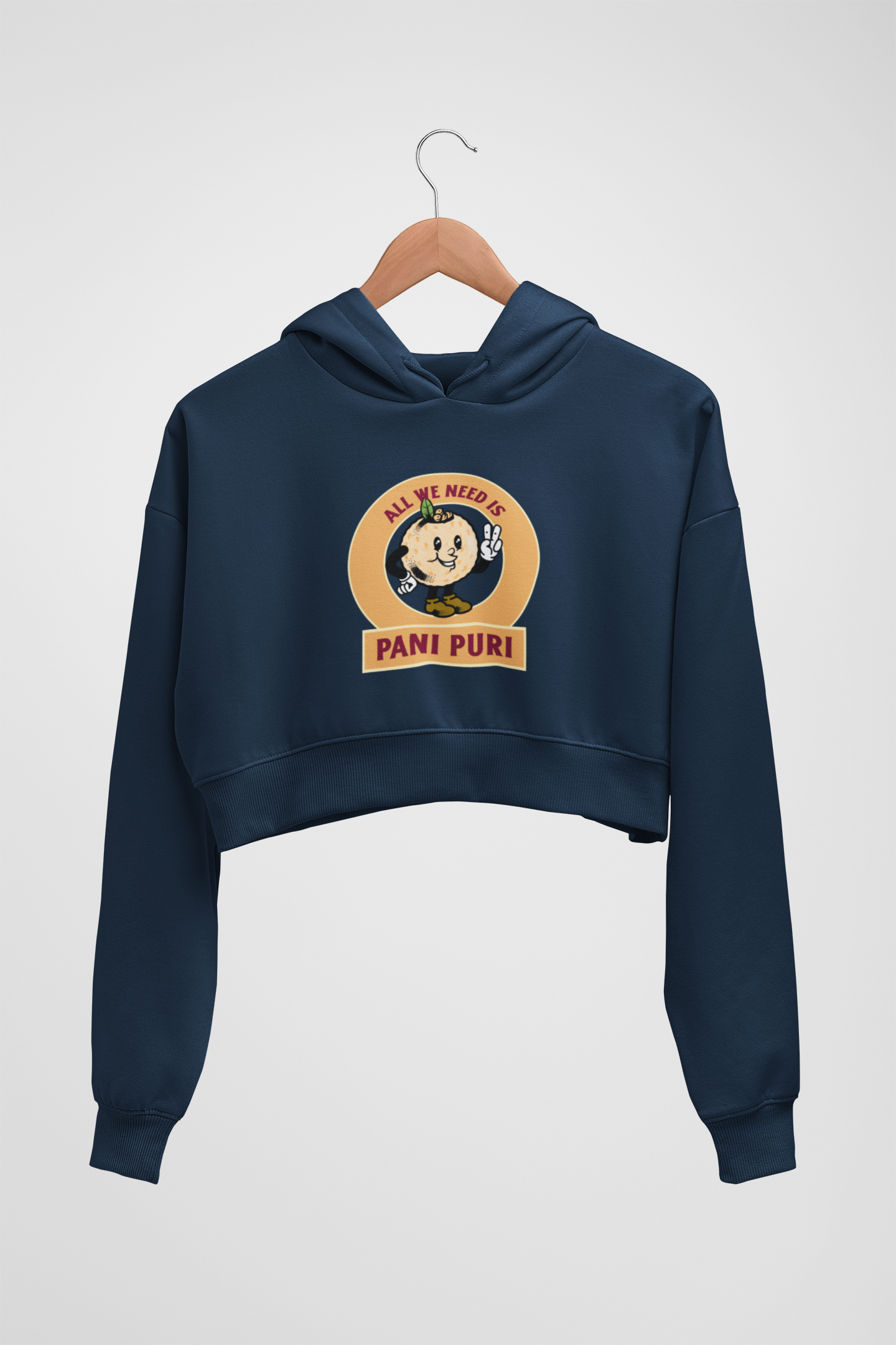 CROP HOODIES : BLUE : PANI PURI