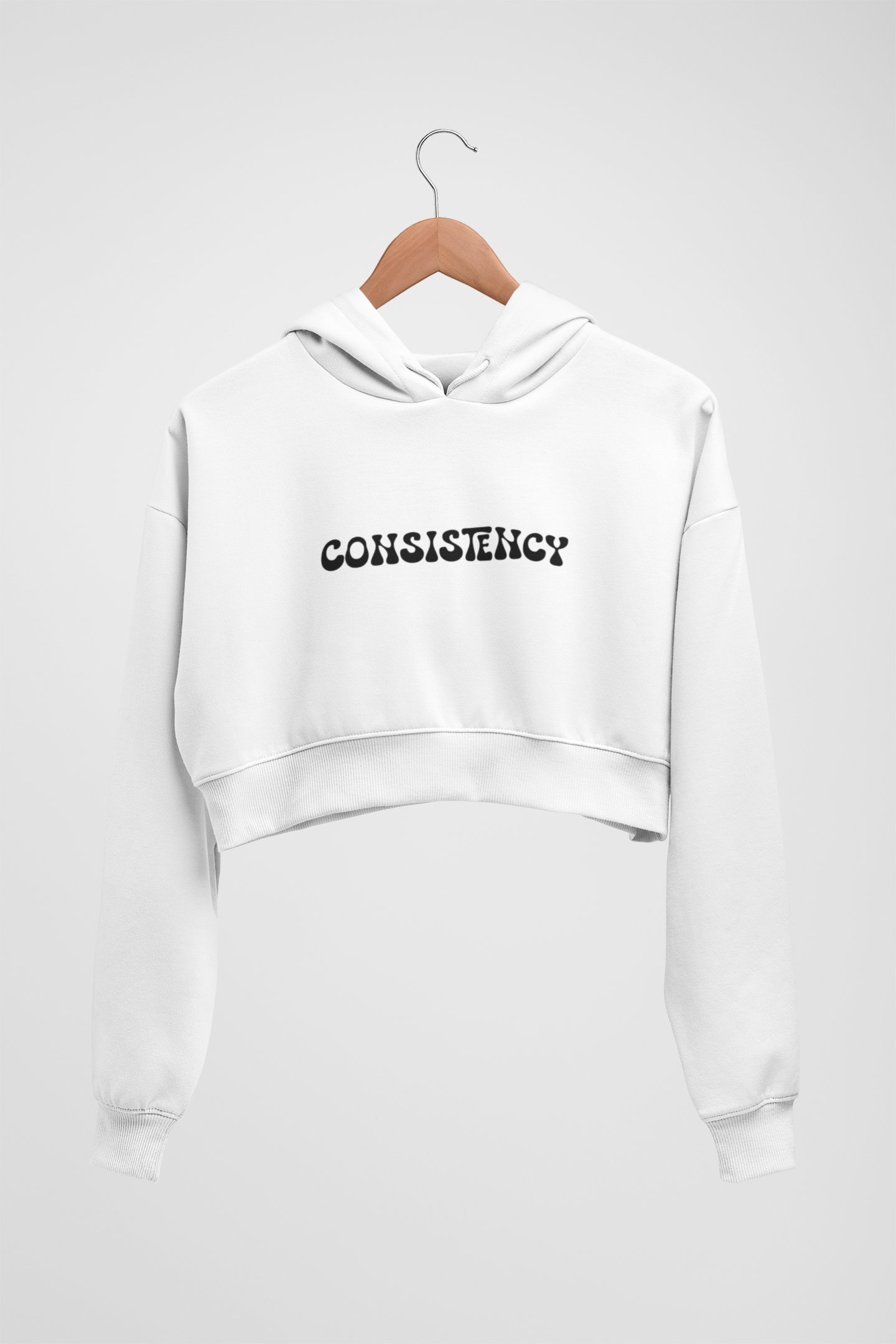 CROP HOODIES WHITE x CONSISTENCY