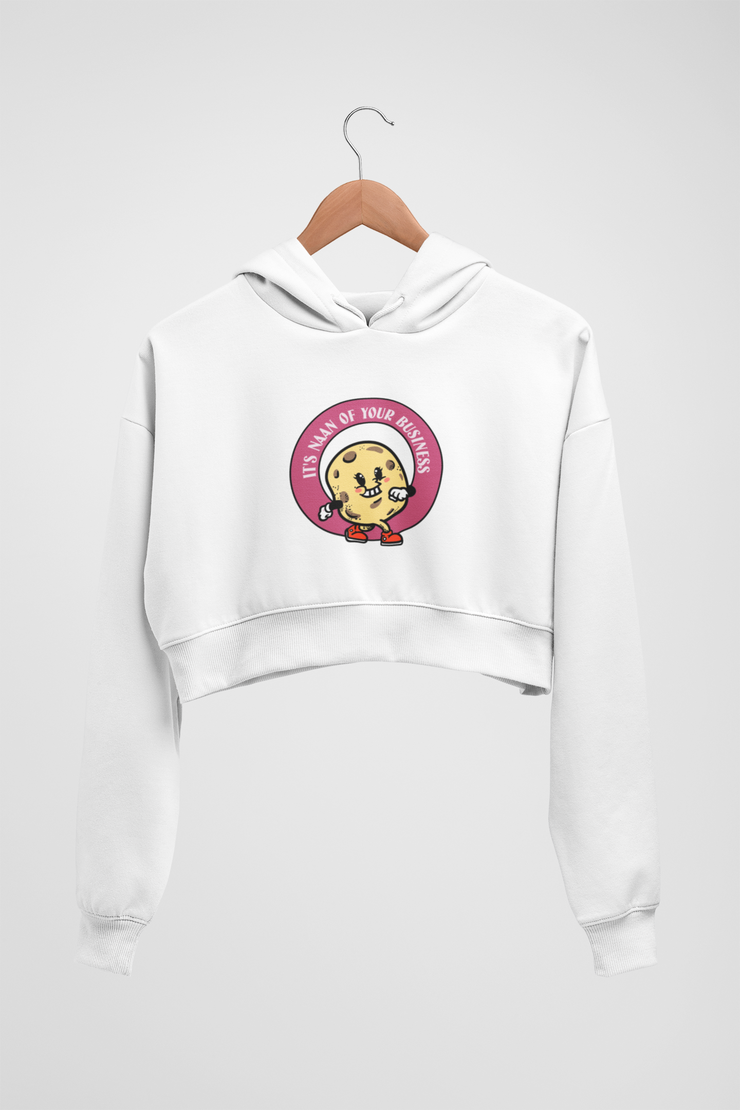 CROP HOODIES WHITE x IT'S NAAN OF YOUR BUSSINESS