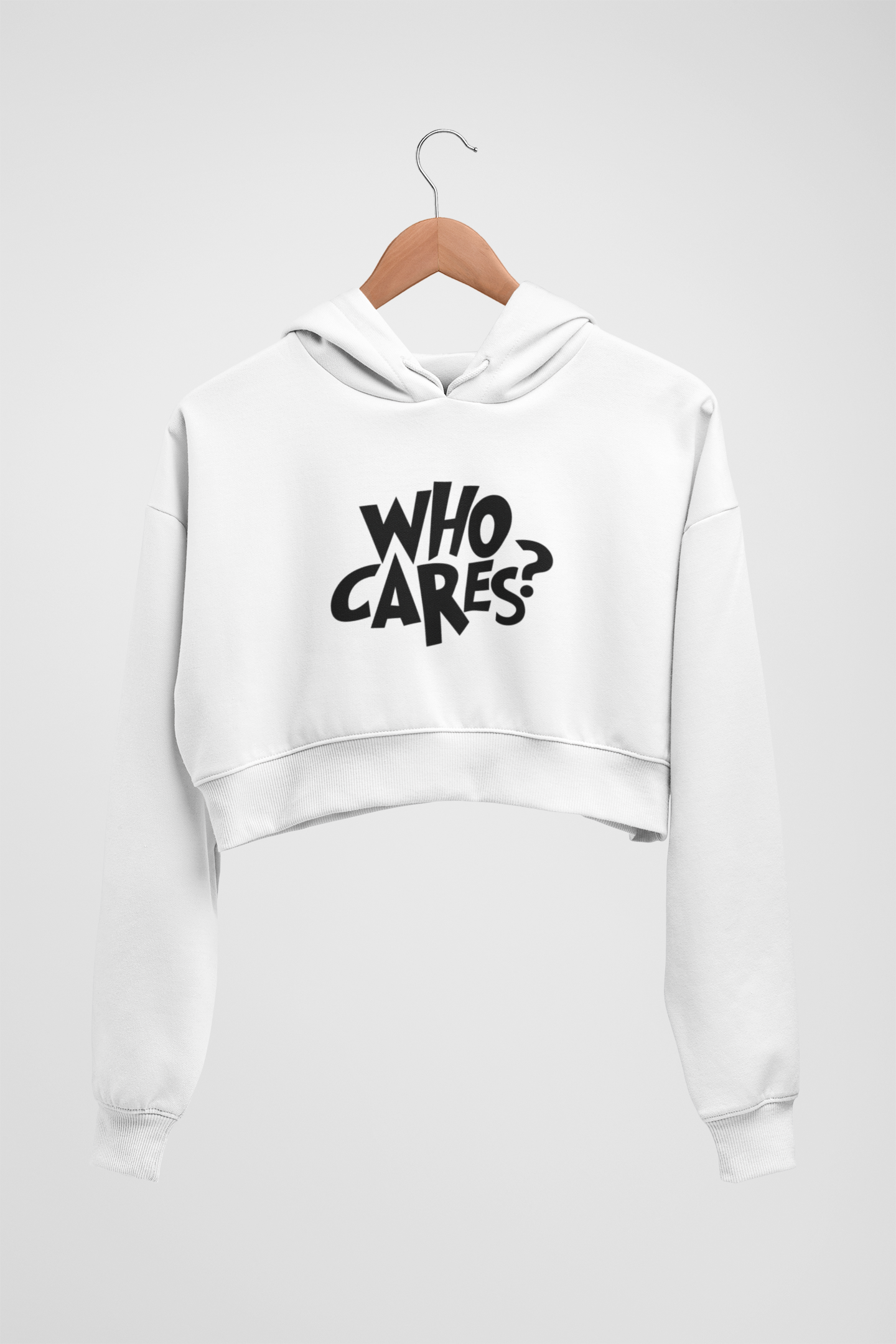 CROP HOODIES WHITE x WHO CARES?
