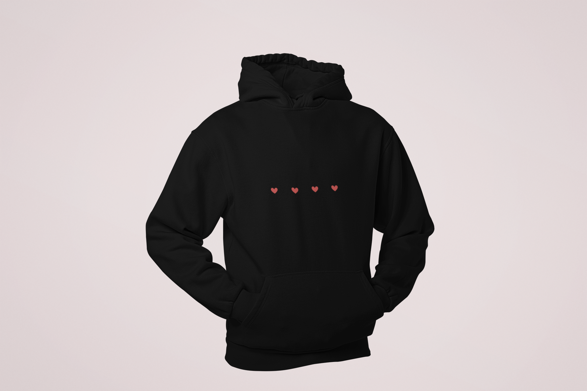 HOODIE BLACK: FOUR HEARTS