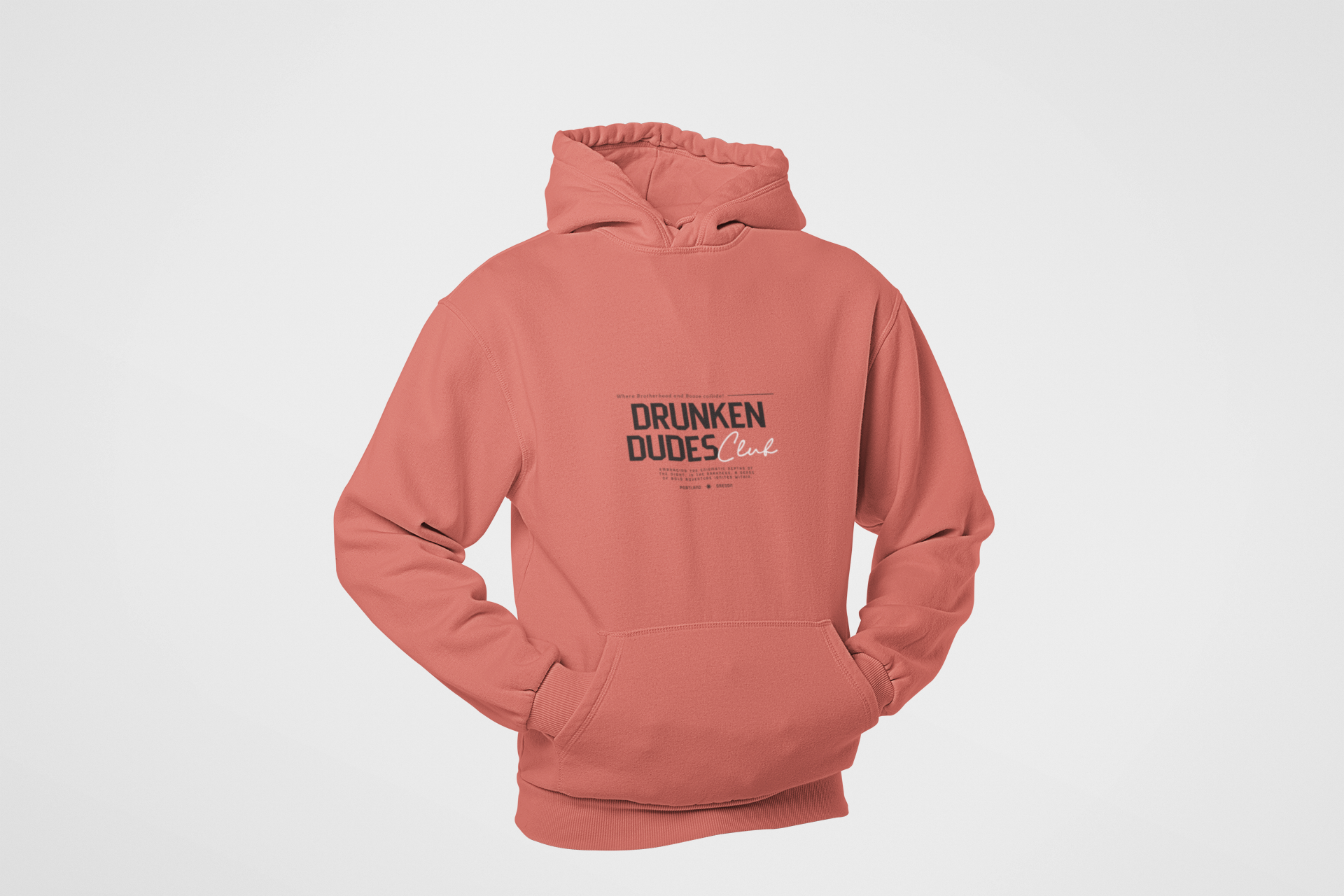 HOODIE CORAL: DRUKEN  DUDES