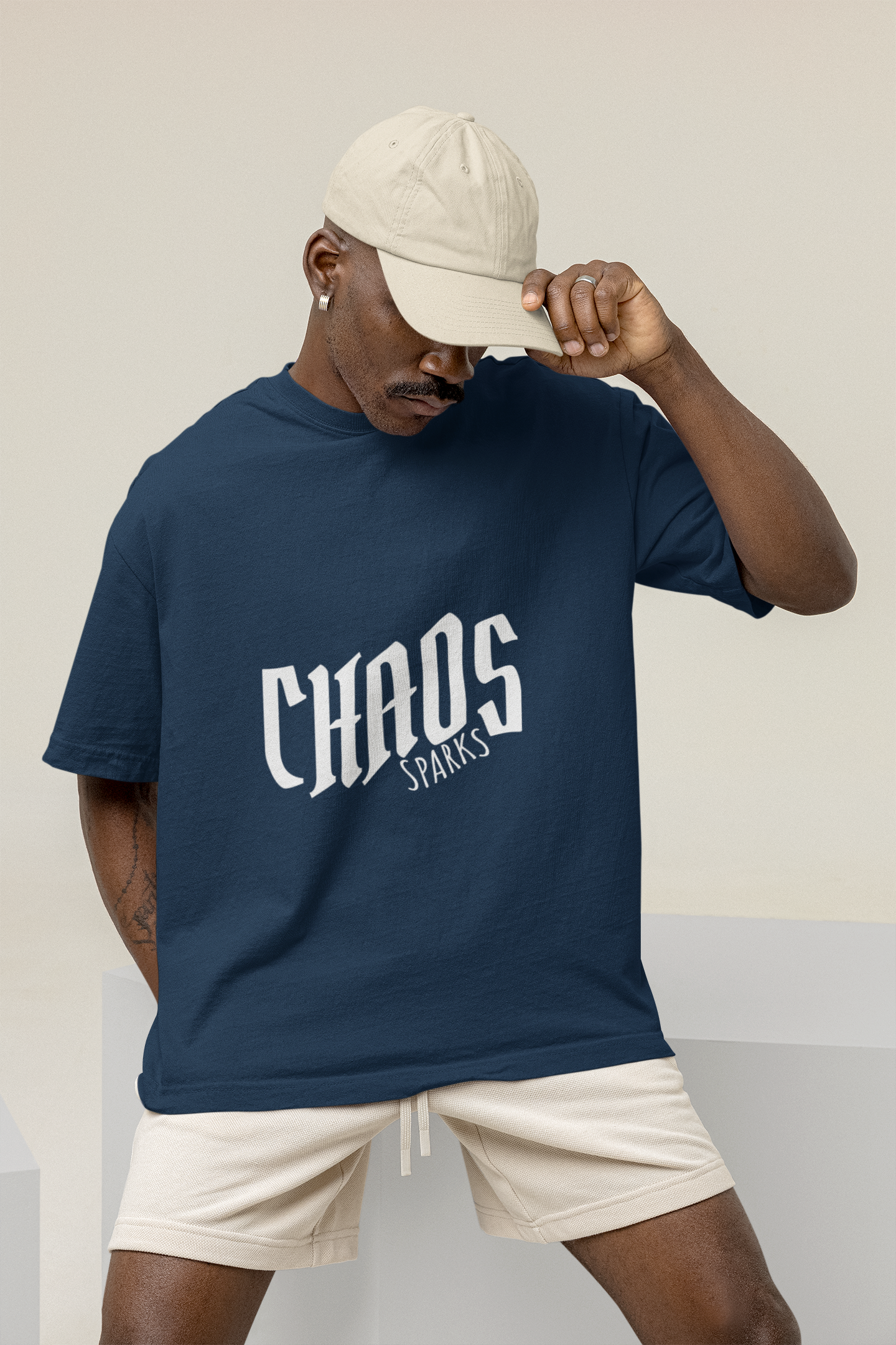 OVERSIZED TSHIRTS NAVY BLUE : CHAOS