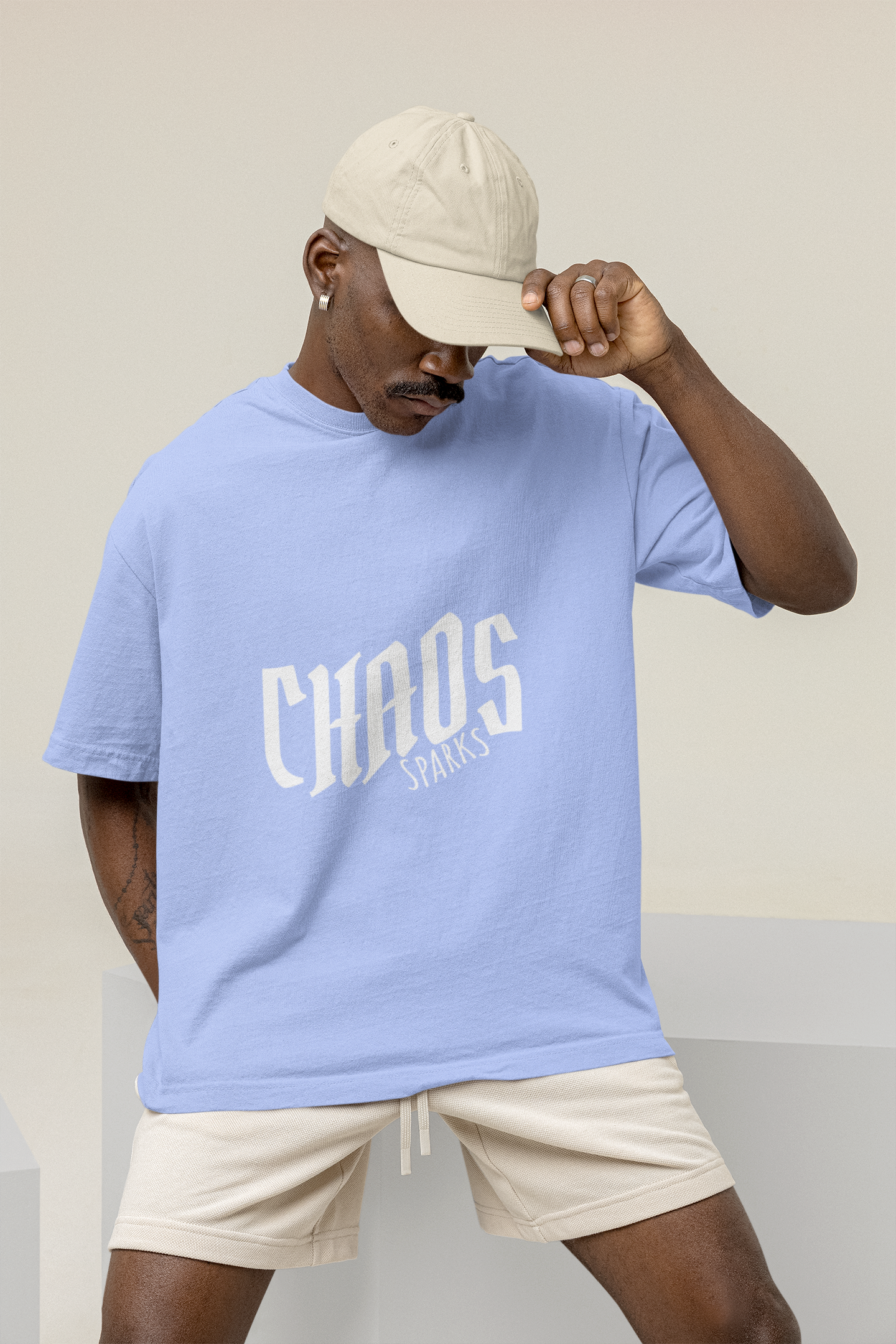 OVERSIZED TSHIRTS BABY BLUE: CHAOS