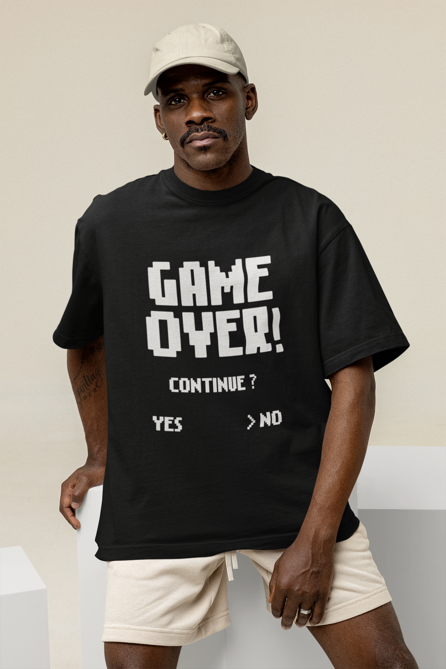 OVERSIZED TSHIRTS BLACK: GAME OVER
