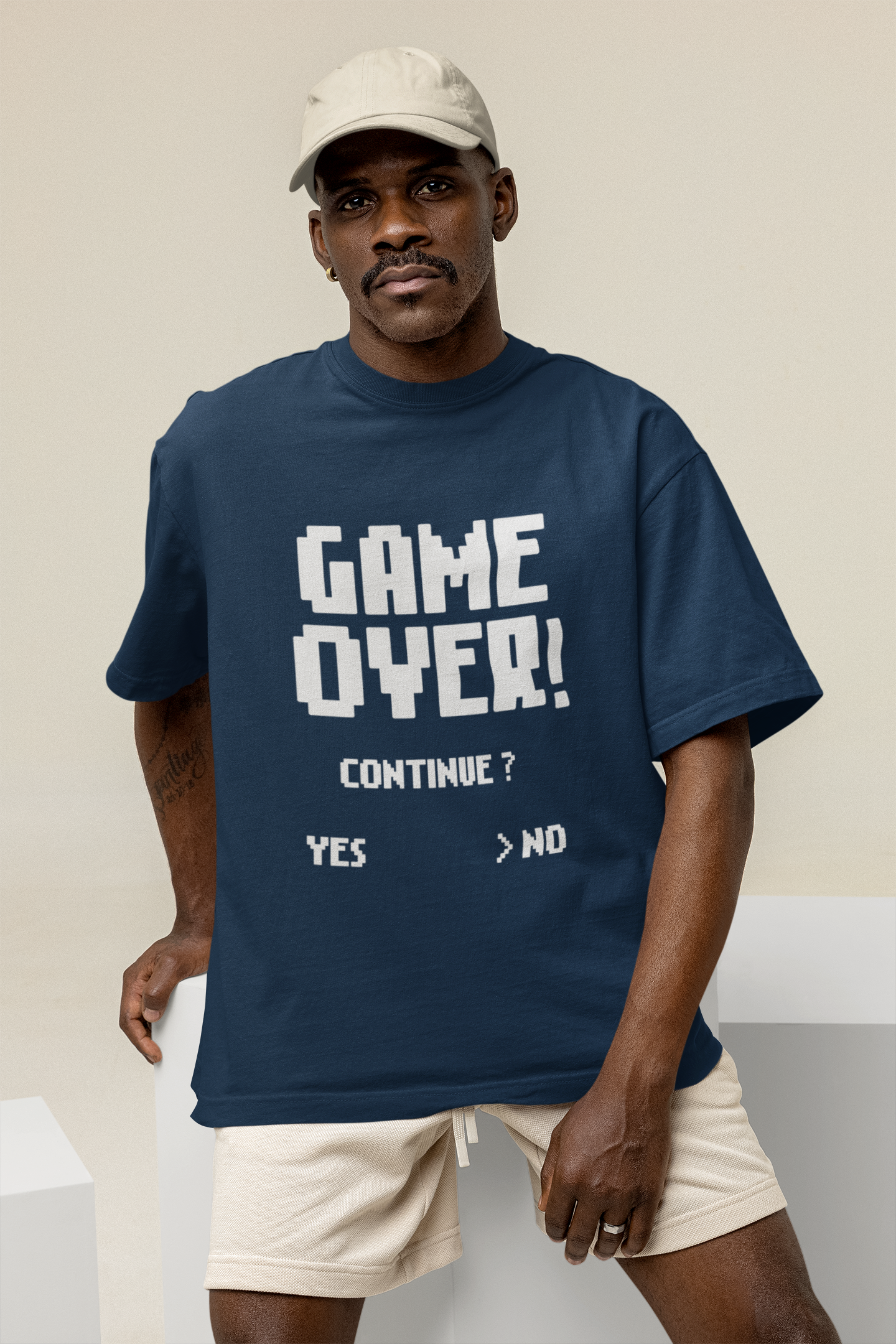 OVERSIZED TSHIRTS BLUE: GAME OVER