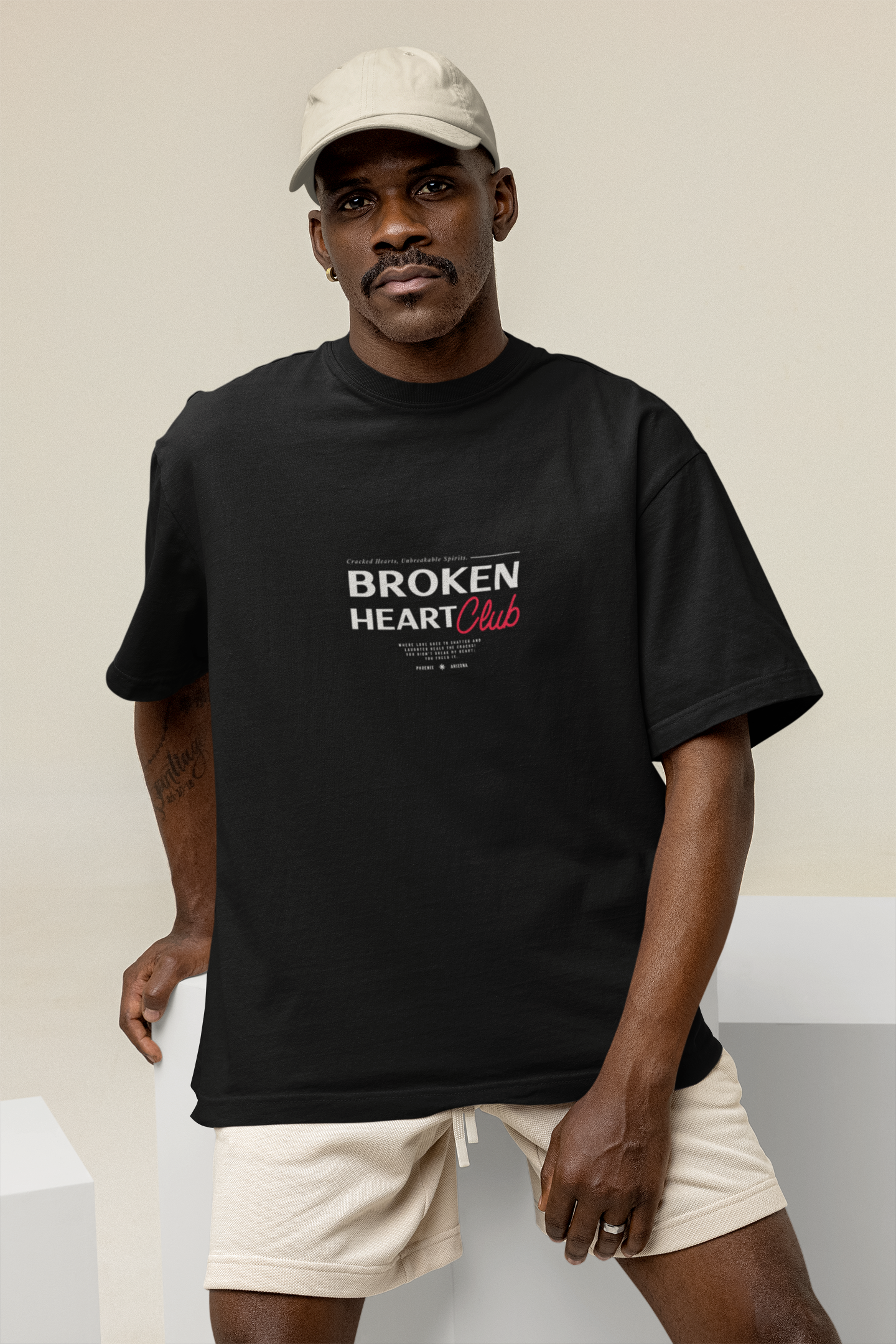 OVERSIZED TSHIRTS BLACK: BROKEN HEART