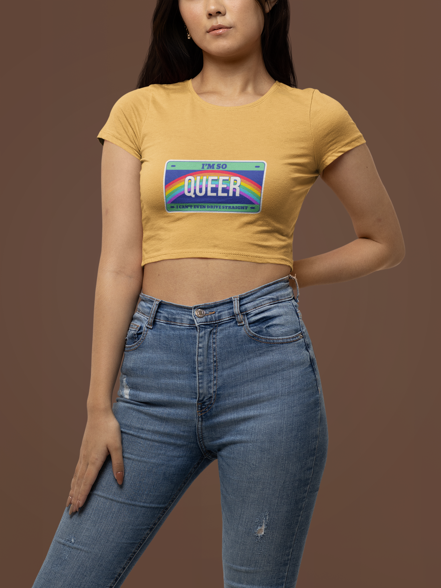 CROP TOP GOLDEN YELLOW: QUEER