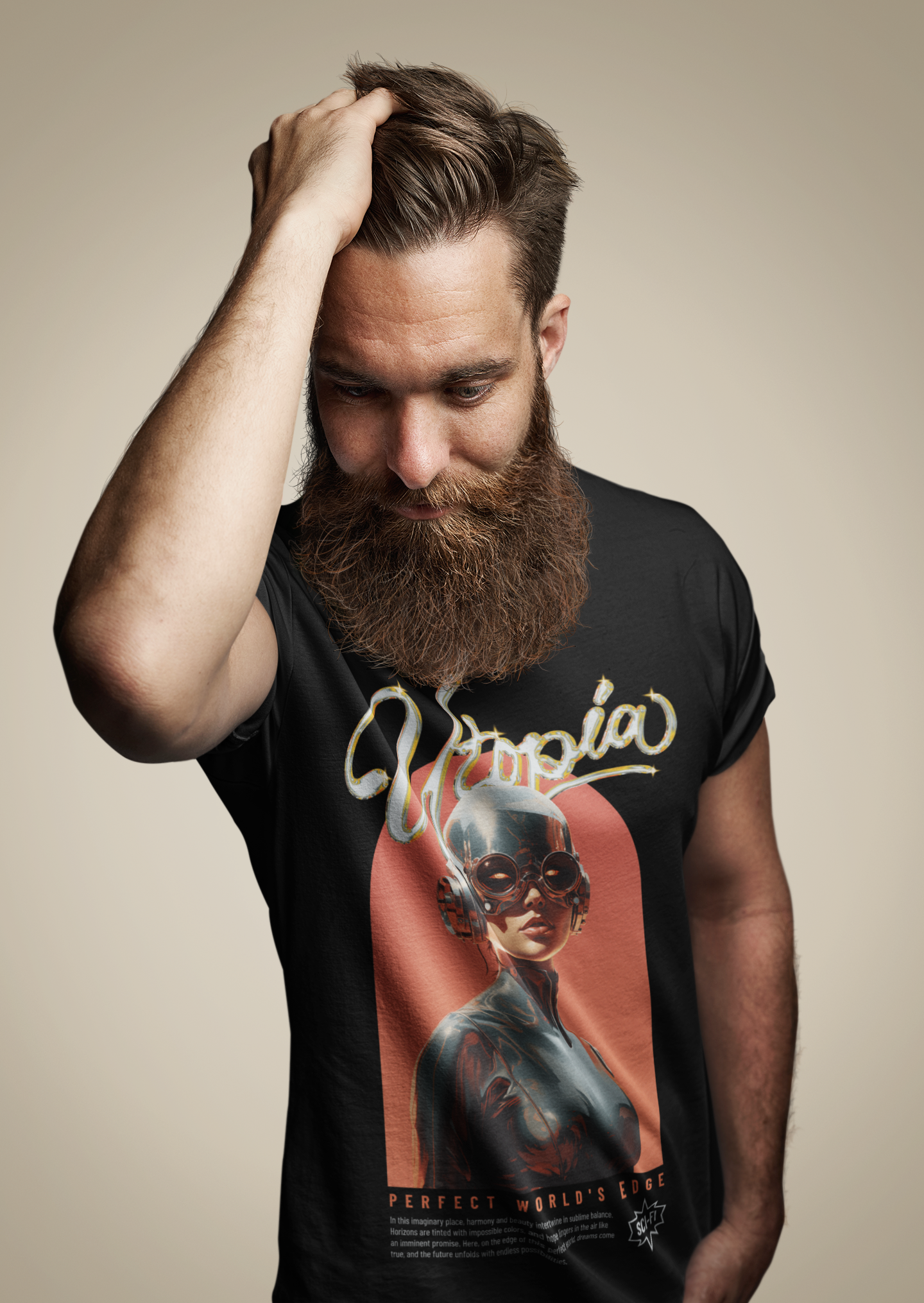MEN'S T-SHIRT BLACK: EUTOPIA