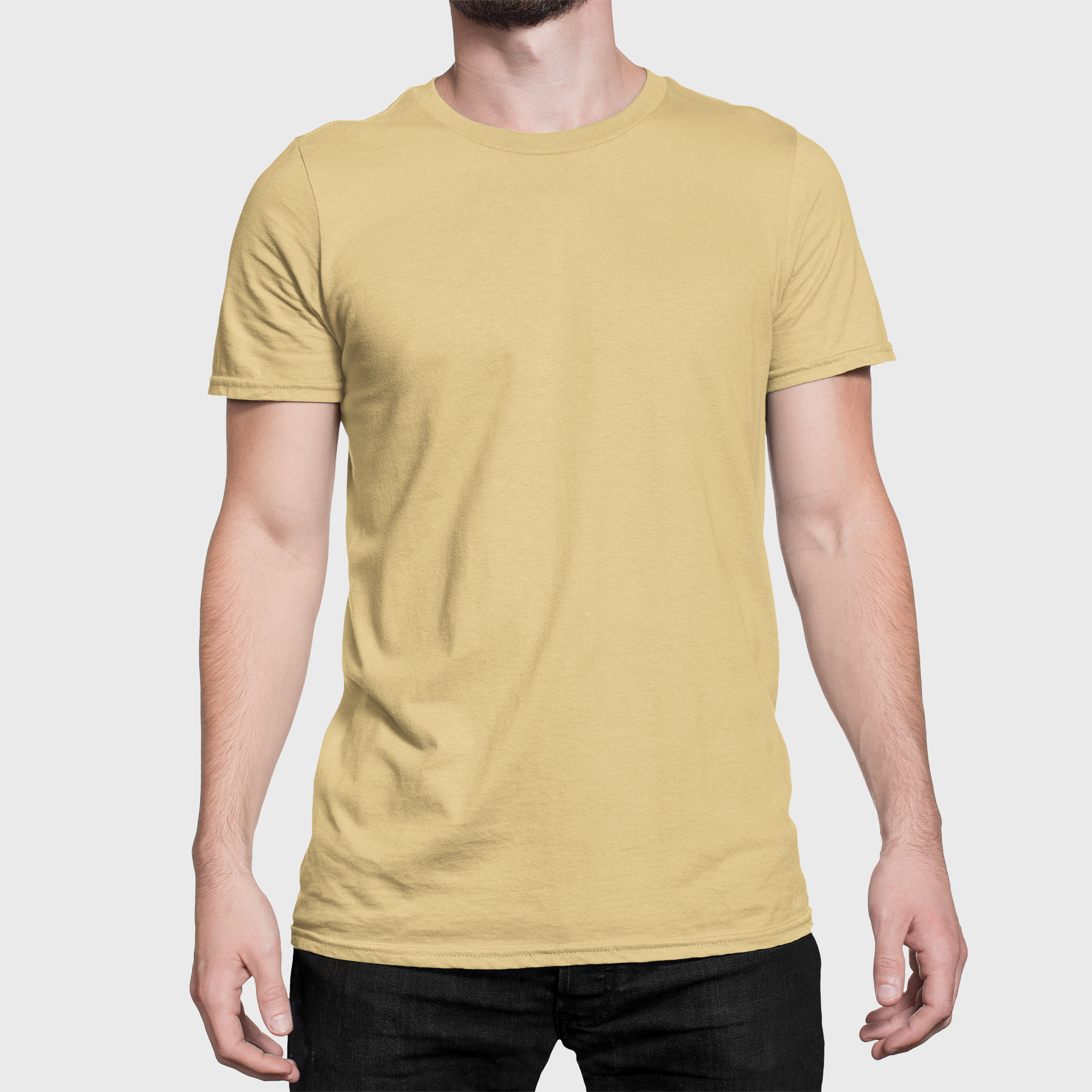 MEN'S T-SHIRT BEIGE : SOLIDS