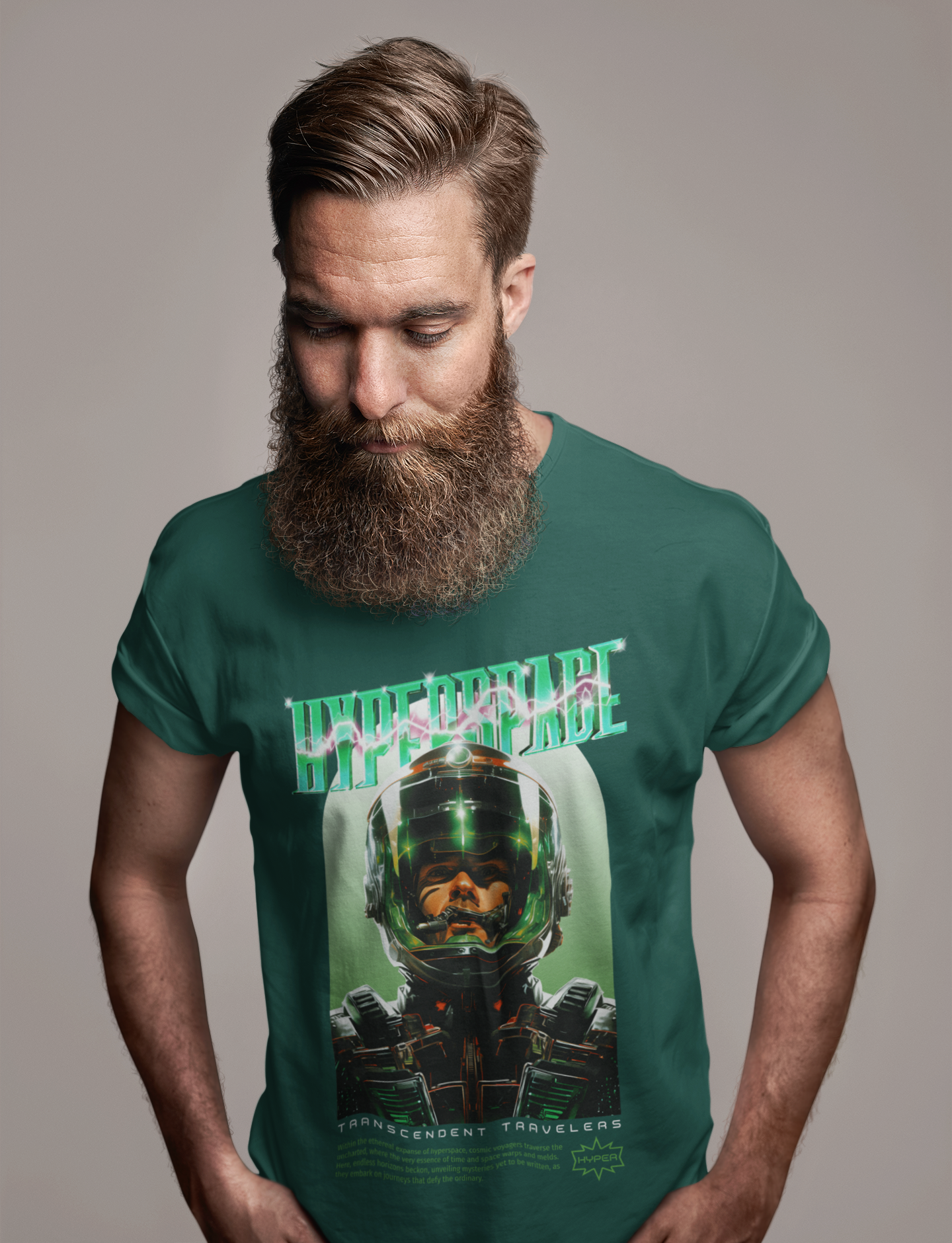 MEN'S T-SHIRT BOTTLE  GREEN: HYPERSPACE