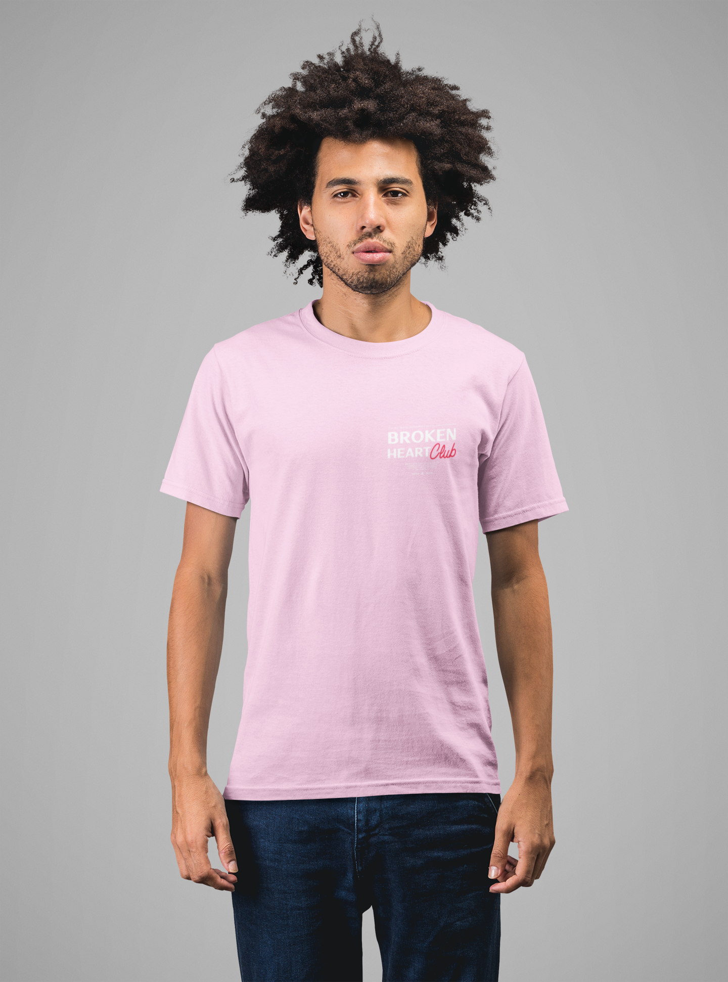 MEN'S T-SHIRT LIGHT PINK: BROKEN HEART