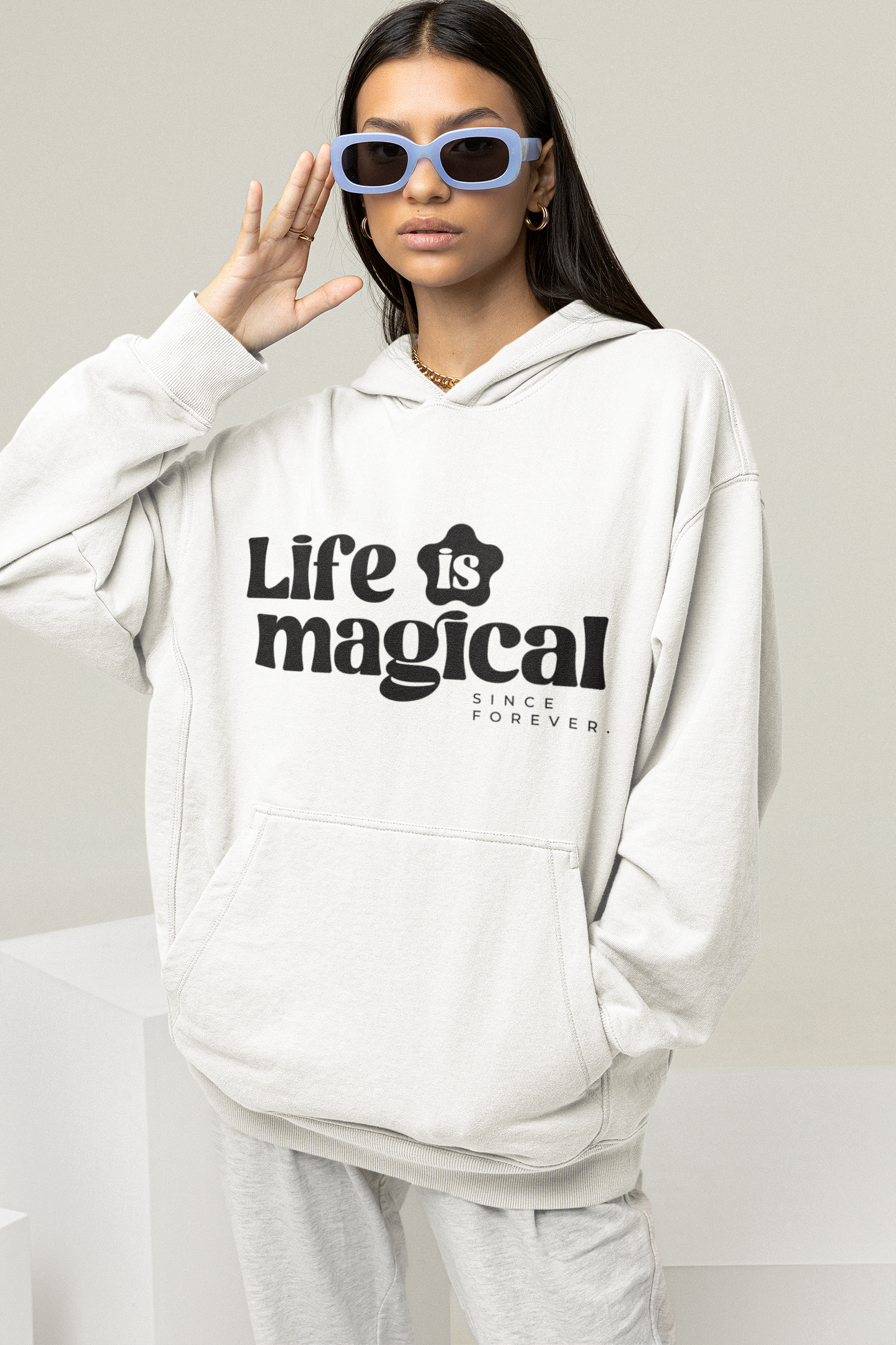 OVERSIZED HOODIES  WHITE : MAGICAL